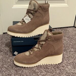 Cole Haan Women's Brown Lace Up Boots